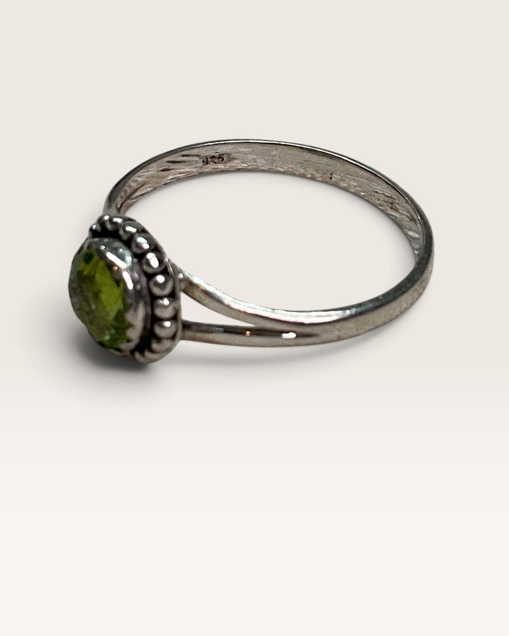 Sterling Silver Natural Peridot Gemstone Ring