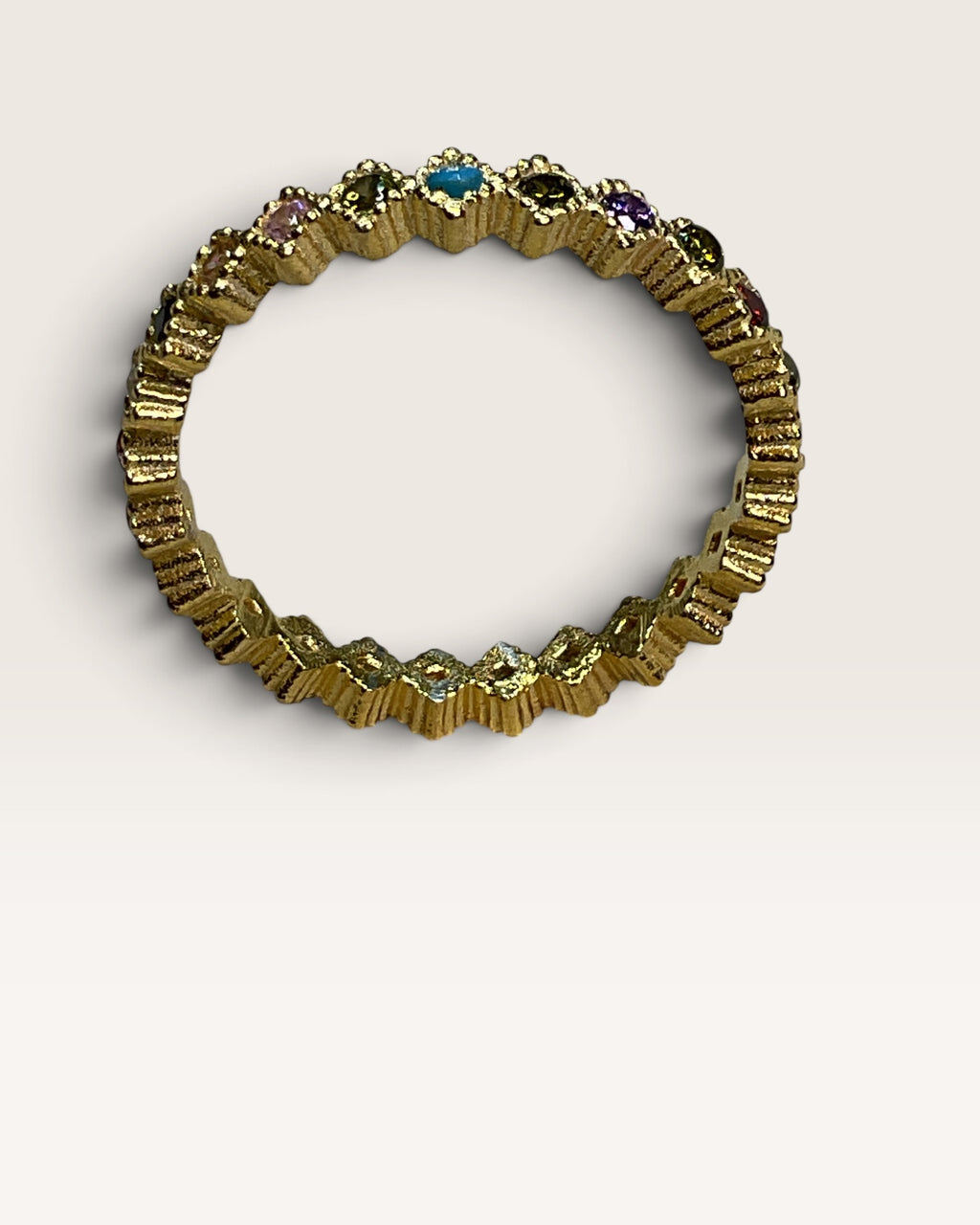 18k Gold Over Sterling Silver All Natural Gemstone Ring