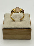 Avon Garnet & Rose Quartz Gold Tone Ring - Estate Sale (Great Condition)