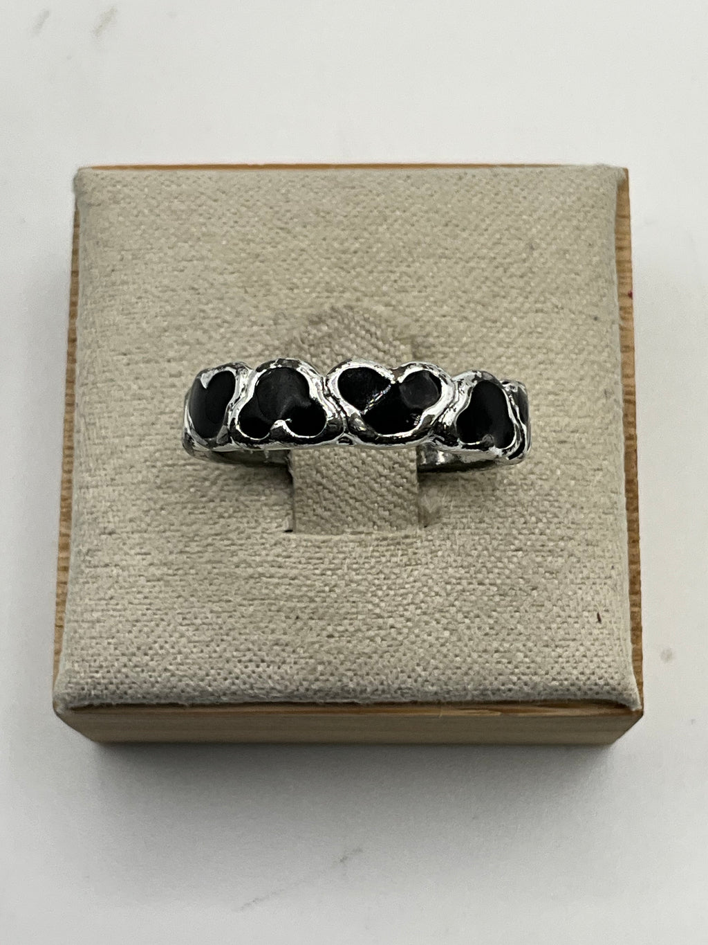 Disney Mickey Icon Band Ring | Silver Tone Stackable Ring - Estate Sale (Great Condition)