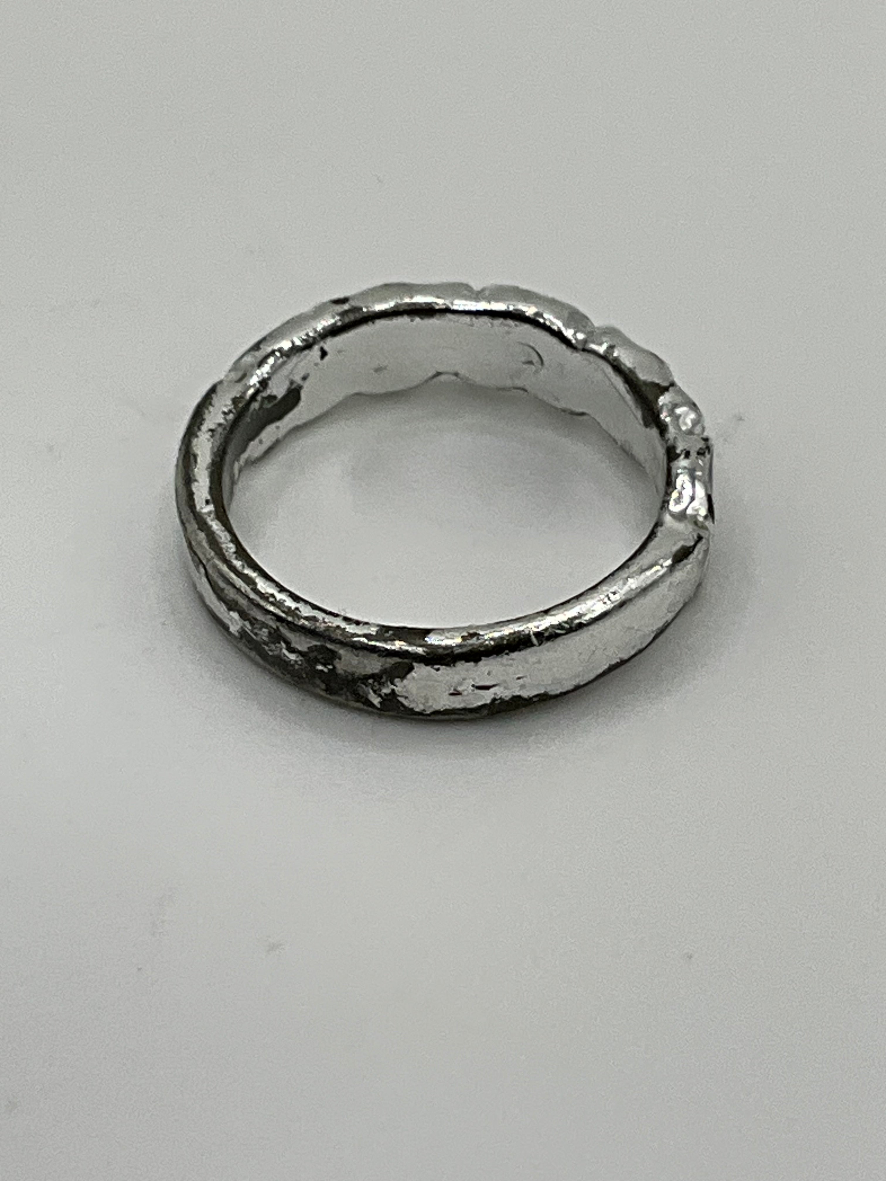 Disney Mickey Icon Band Ring | Silver Tone Stackable Ring - Estate Sale (Great Condition)