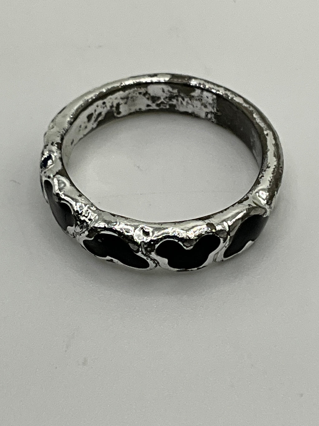 Disney Mickey Icon Band Ring | Silver Tone Stackable Ring - Estate Sale (Great Condition)