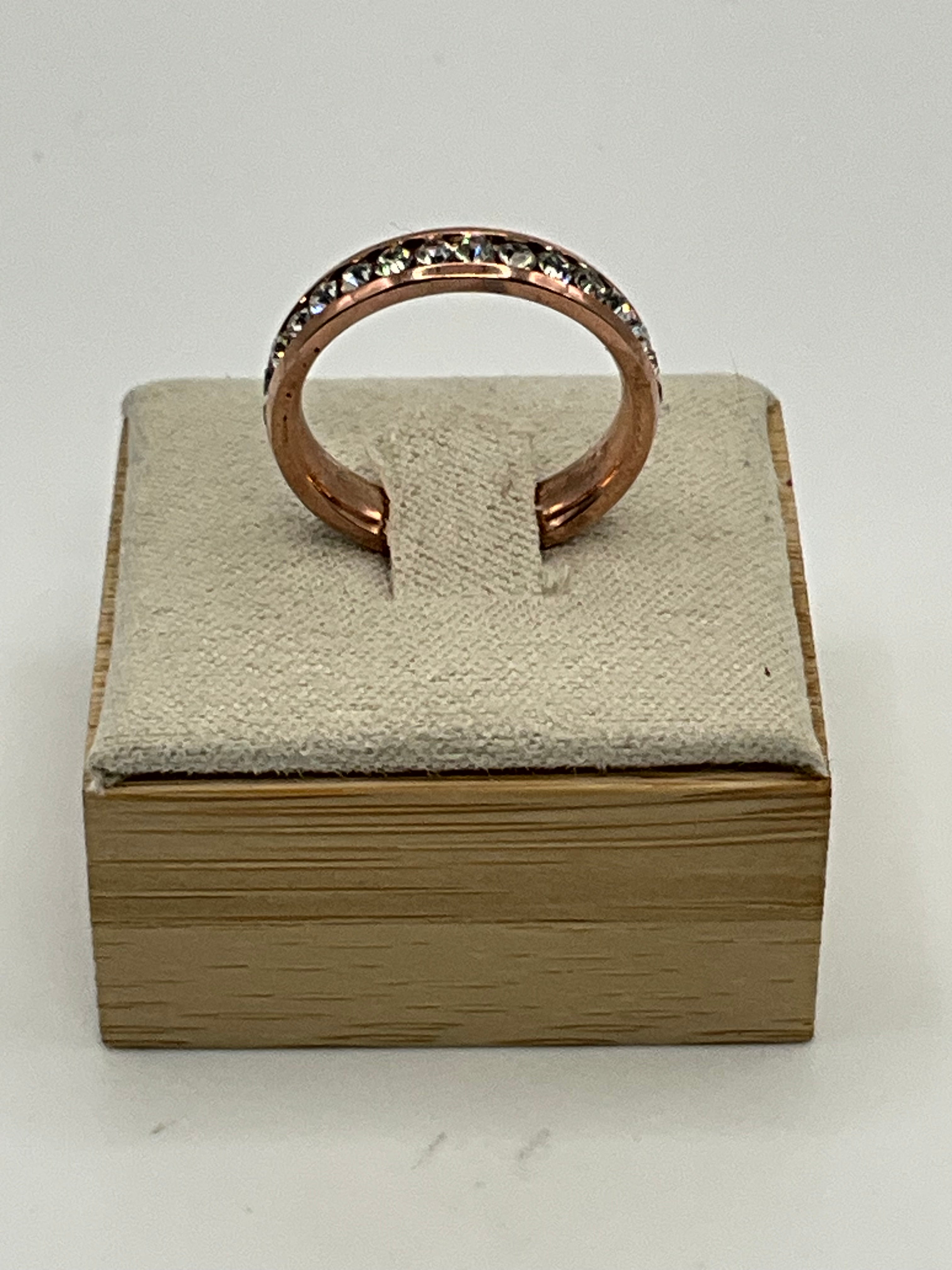 Rainbow CZ Eternity Band Ring | Multi-Color Crystal Silver Tone - Estate Sale (Great Condition)