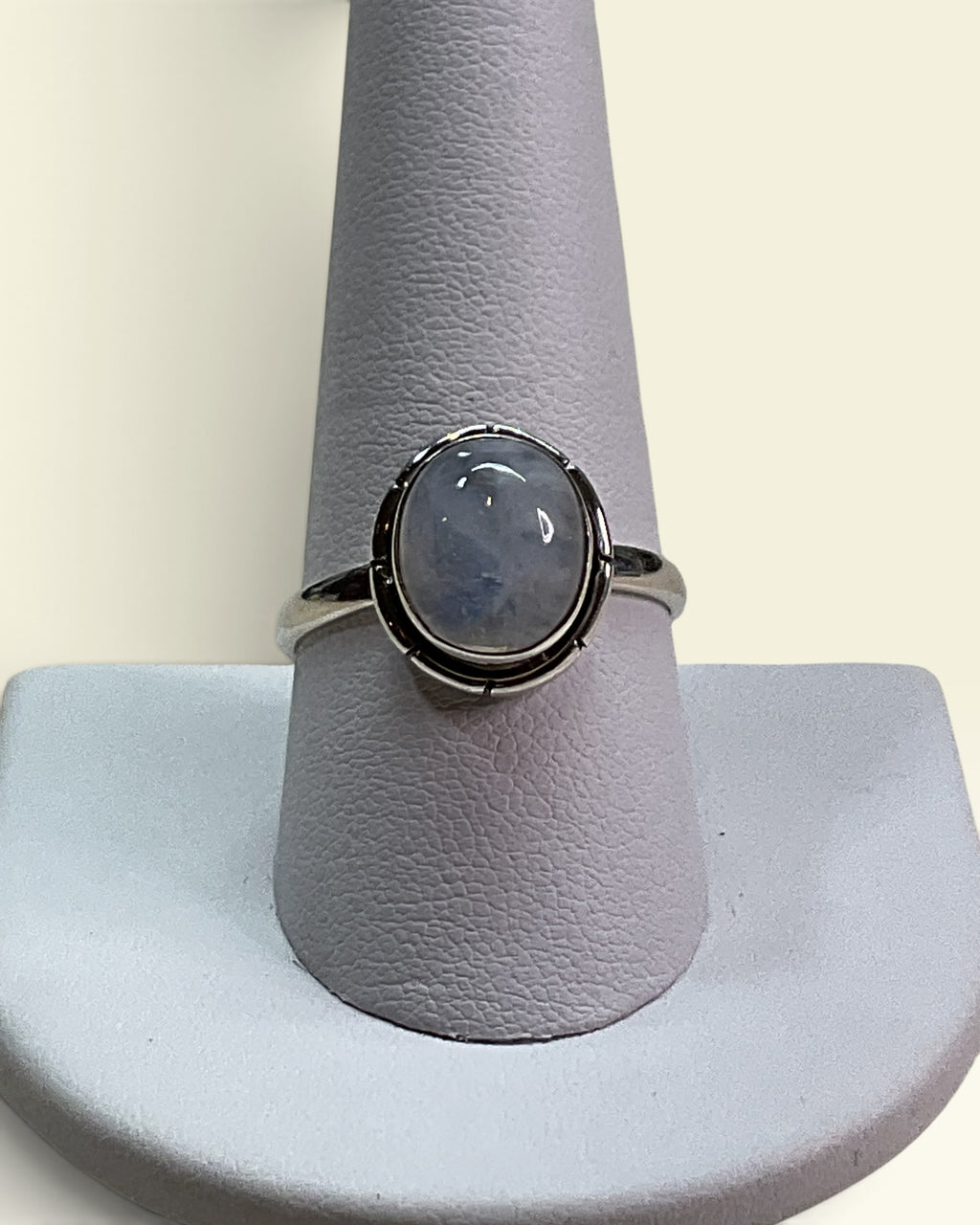 Sterling Silver Natural Rainbow Moonstone Gemstone Ring
