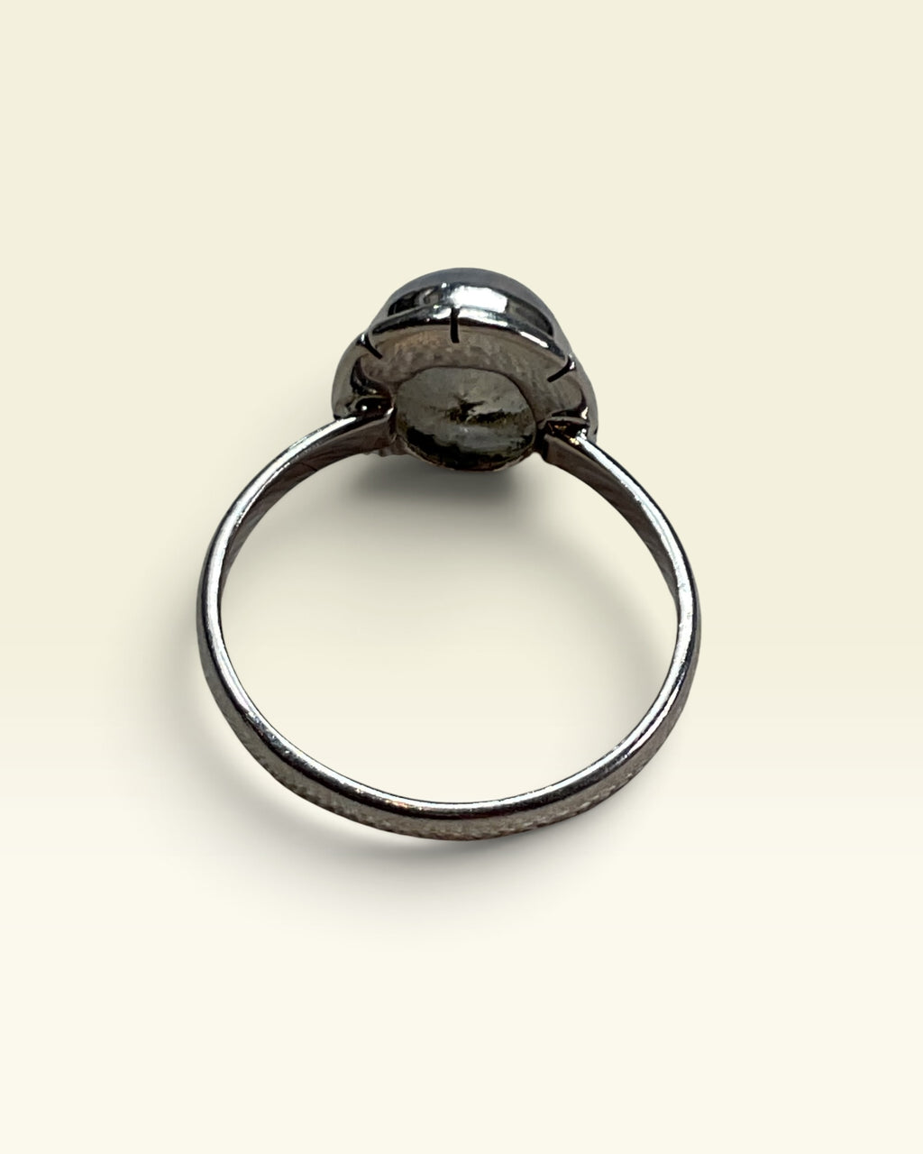 Sterling Silver Natural Rainbow Moonstone Gemstone Ring