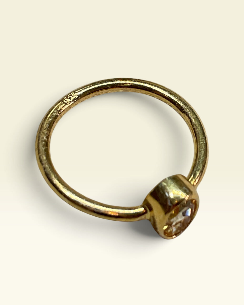 Sterling Silver Natural Citrine Gemstone Ring