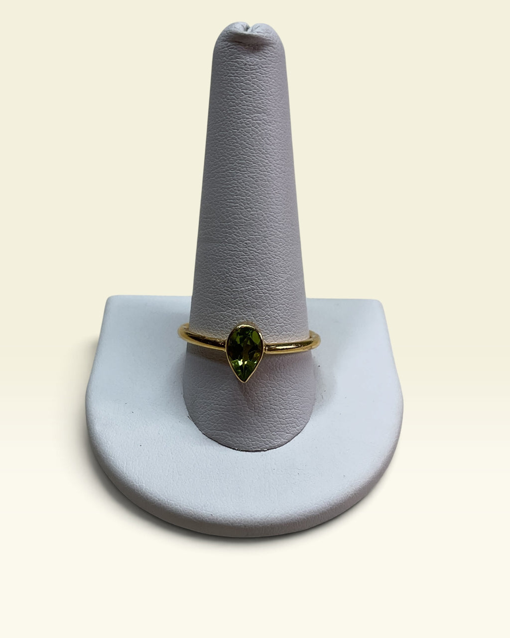 18k Gold Over Sterling Silver Natural Peridot Gemstone Ring