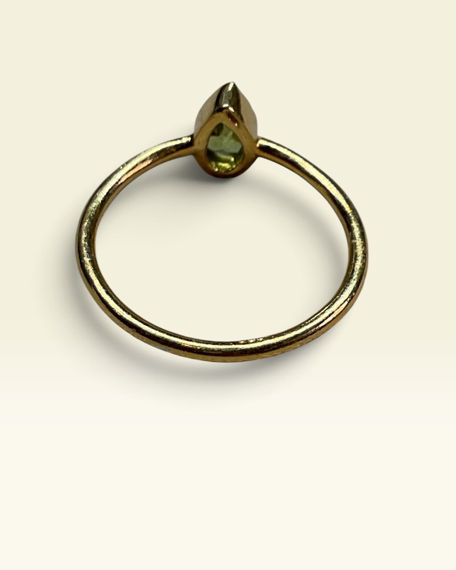 18k Gold Over Sterling Silver Natural Peridot Gemstone Ring