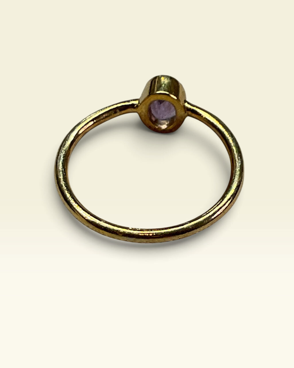 18k Gold Over Sterling Silver Natural Amethyst Gemstone Ring