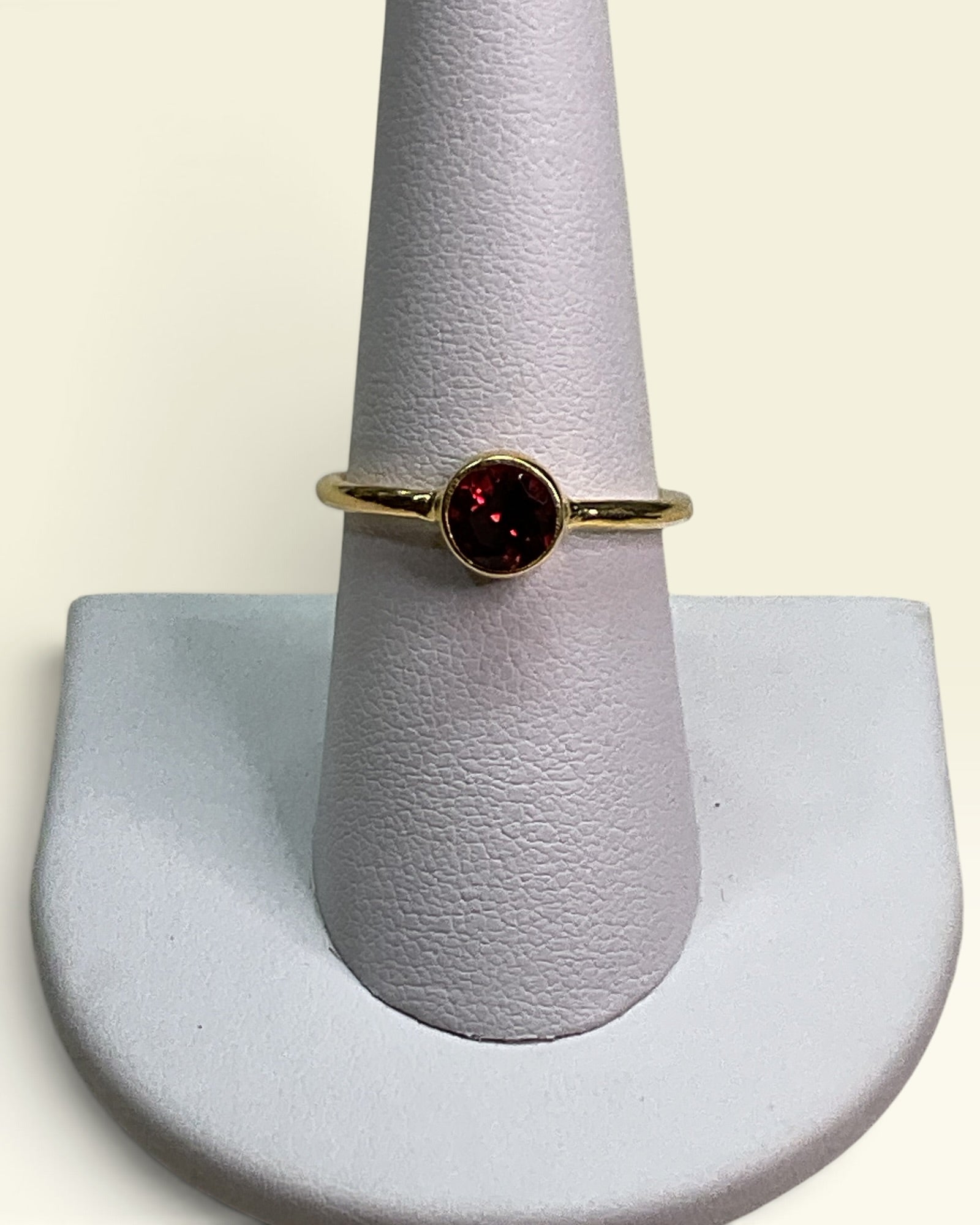 18k Gold Over Sterling Silver Natural Garnet Gemstone Ring