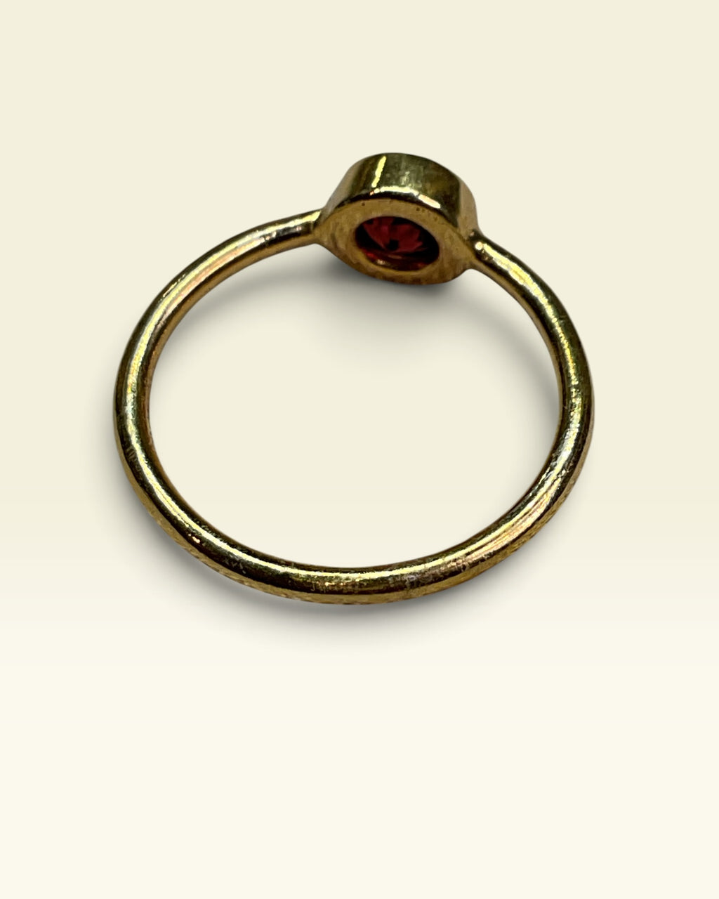 18k Gold Over Sterling Silver Natural Garnet Gemstone Ring