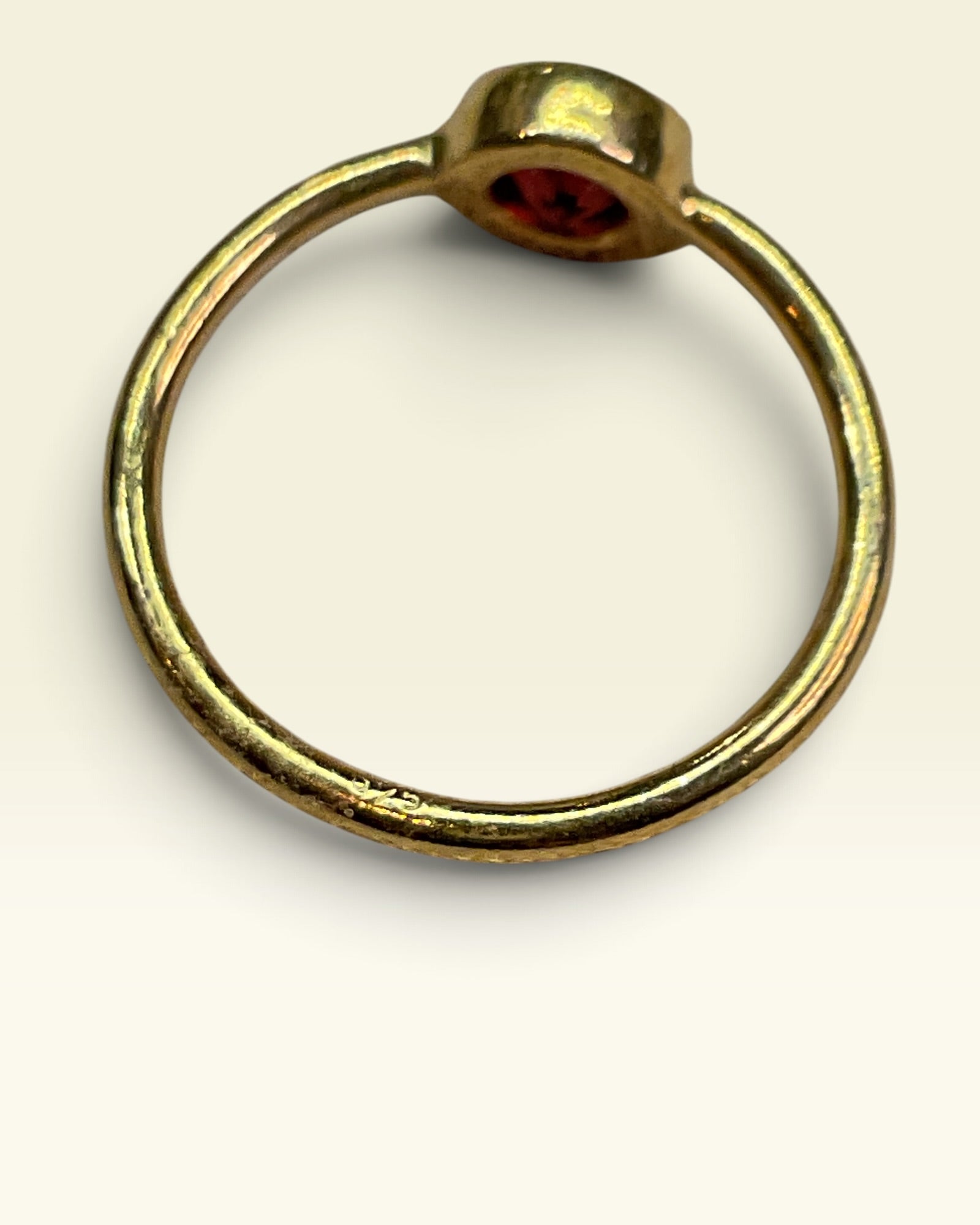 18k Gold Over Sterling Silver Natural Garnet Gemstone Ring