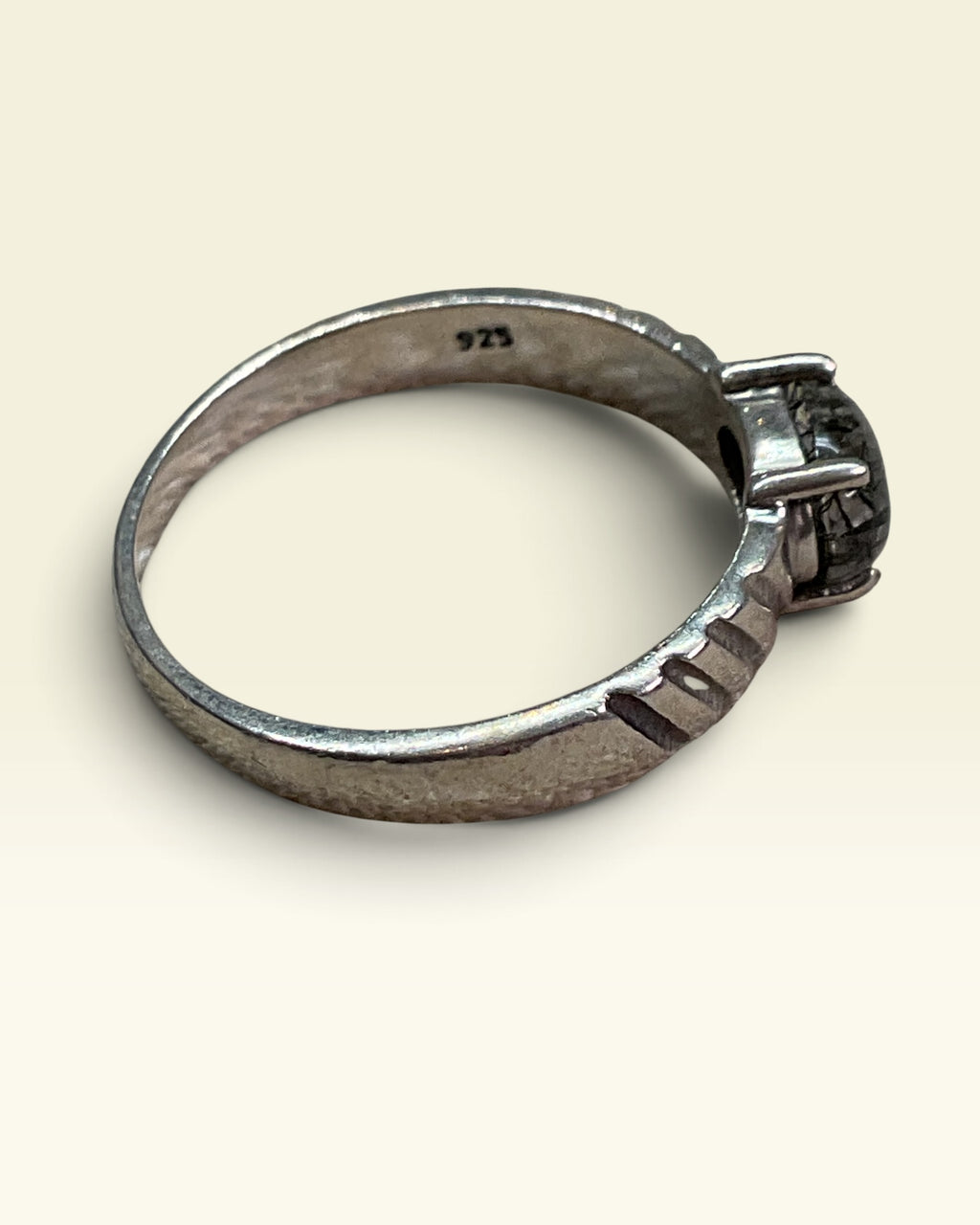 Sterling Silver Natural Rutilated Quartz Gemstone Ring