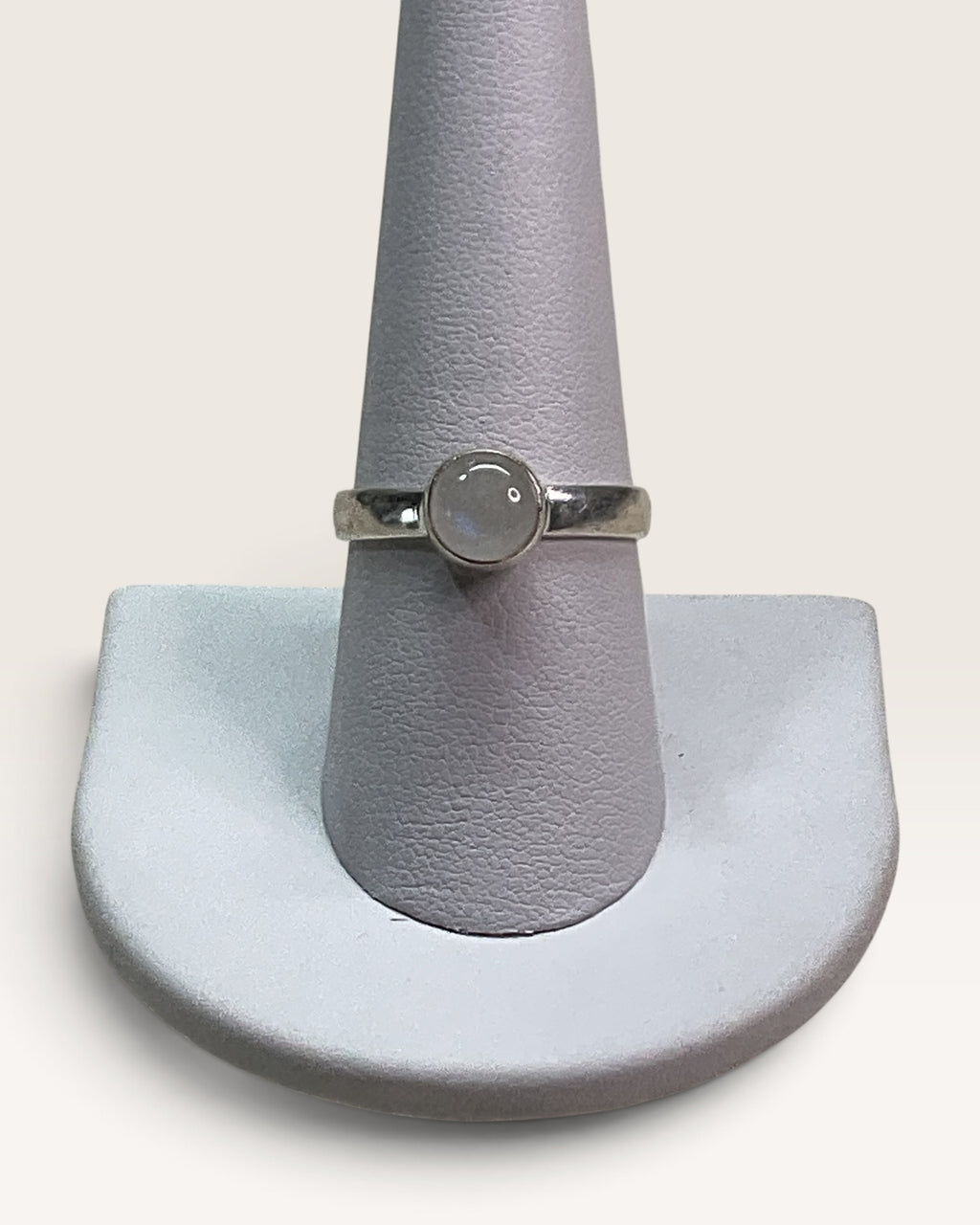 Sterling Silver Natural Rainbow Moonstone Gemstone Ring