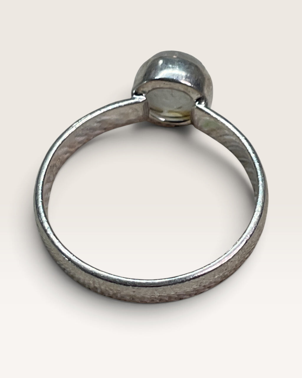 Sterling Silver Natural Rainbow Moonstone Gemstone Ring