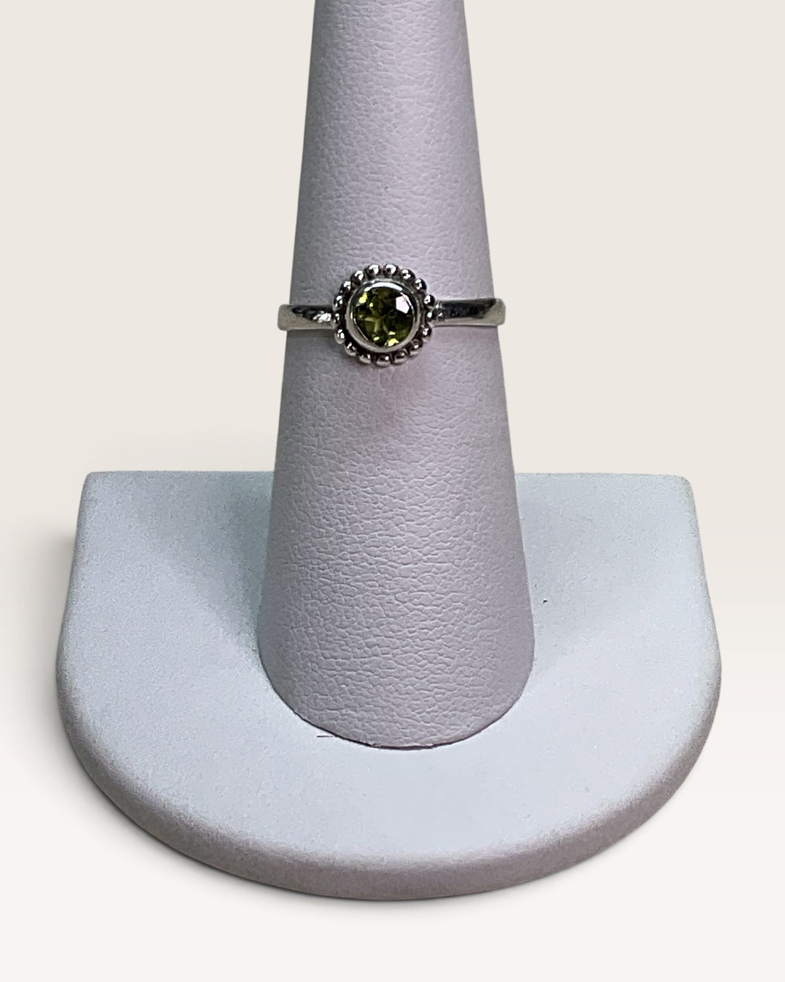 Sterling Silver Natural Peridot Gemstone Ring