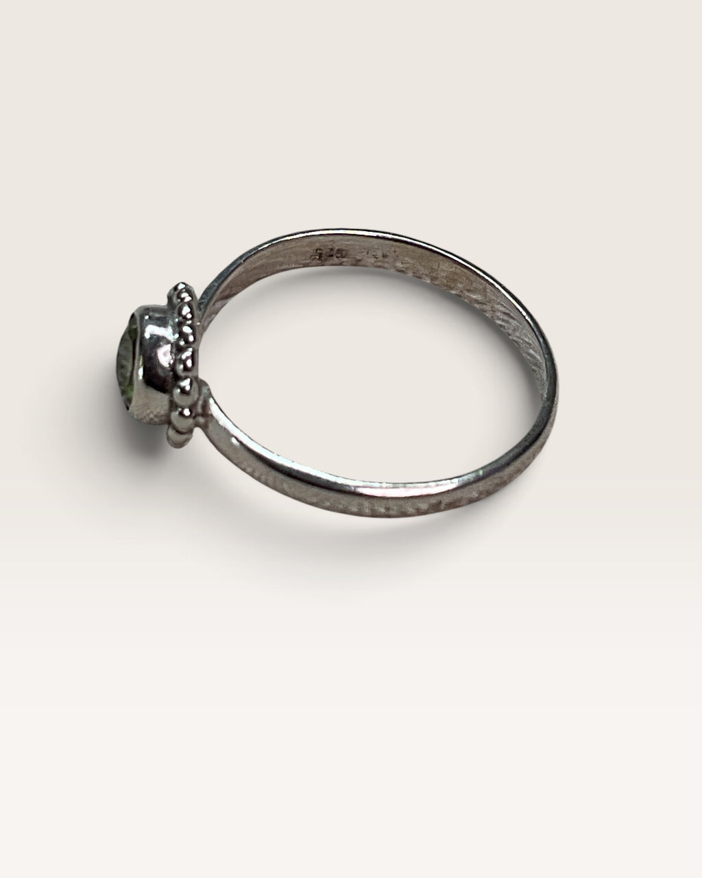 Sterling Silver Natural Peridot Gemstone Ring