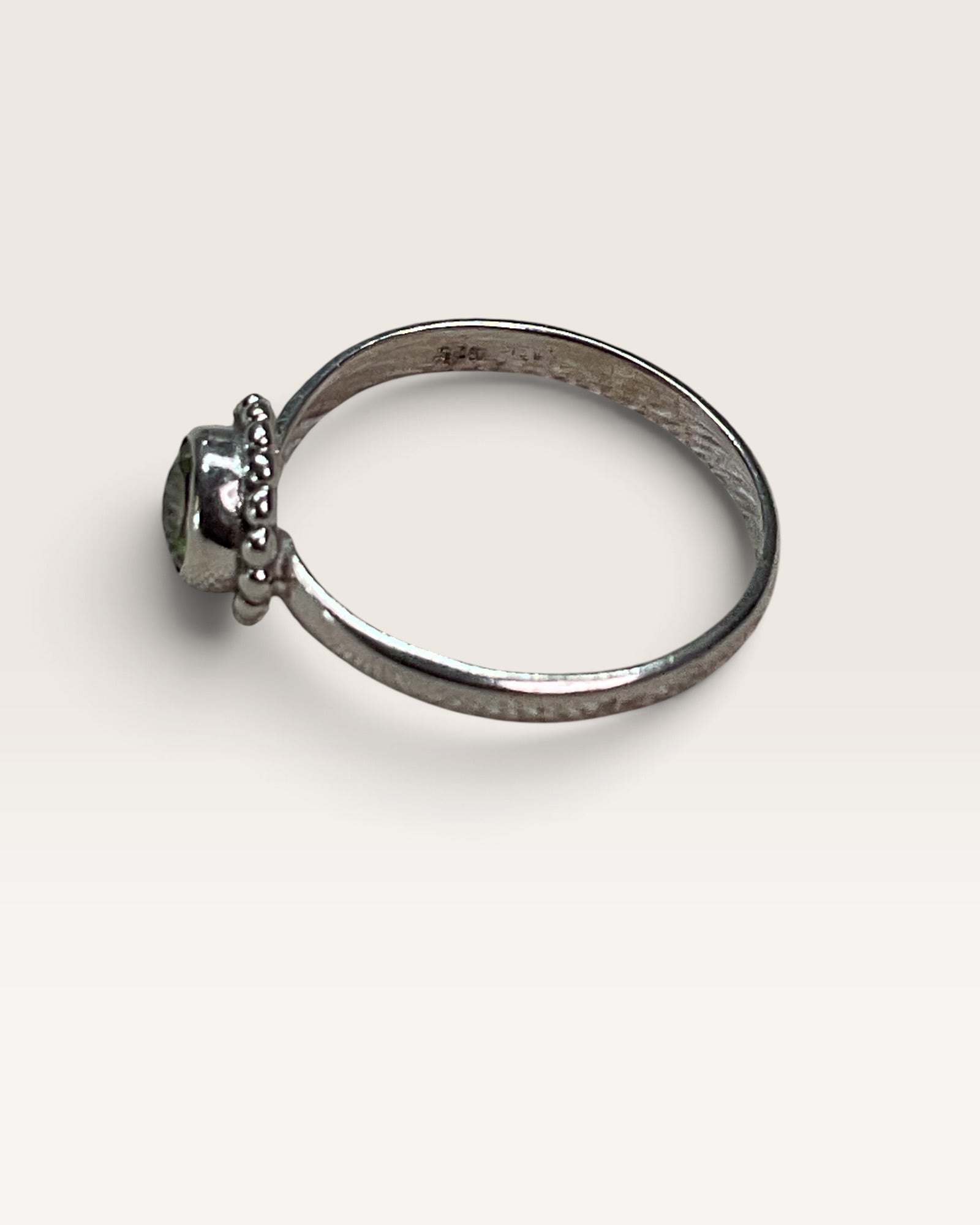 Sterling Silver Natural Peridot Gemstone Ring