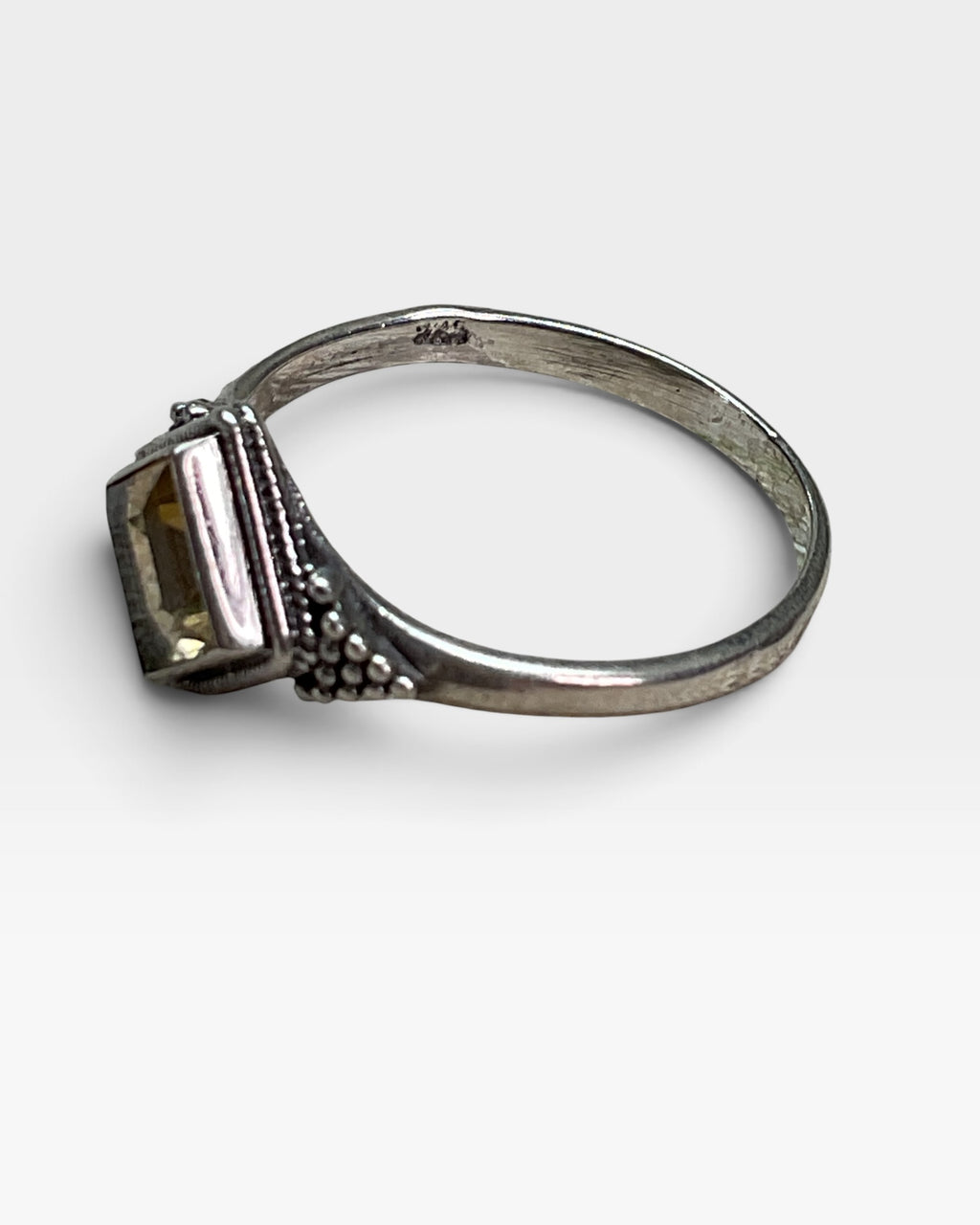 Sterling Silver Natural Citrine Gemstone Ring