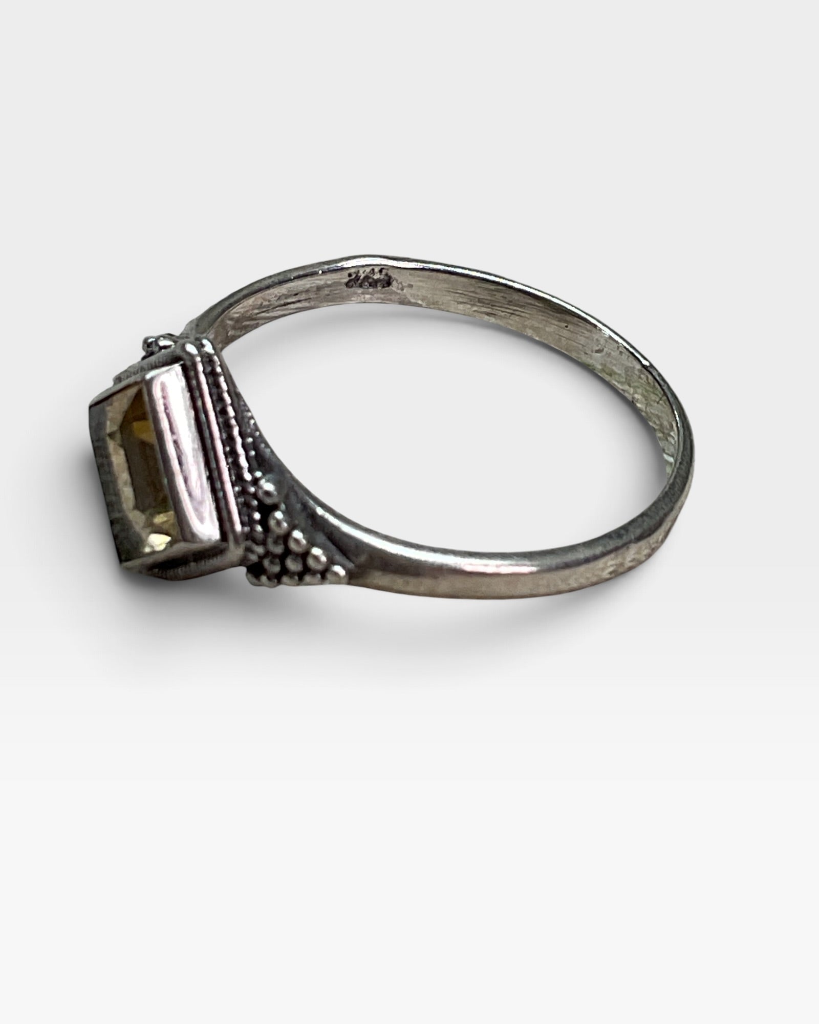 Sterling Silver Natural Citrine Gemstone Ring
