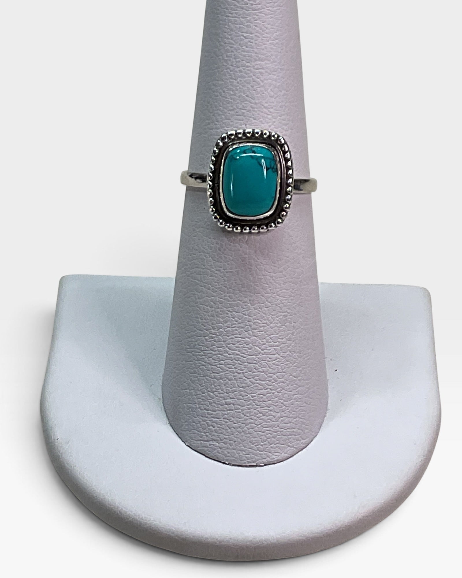 Sterling Silver Natural Reconstituted Turquoise Gemstone Ring
