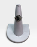Sterling Silver Natural Black Onyx Gemstone Poison Ring