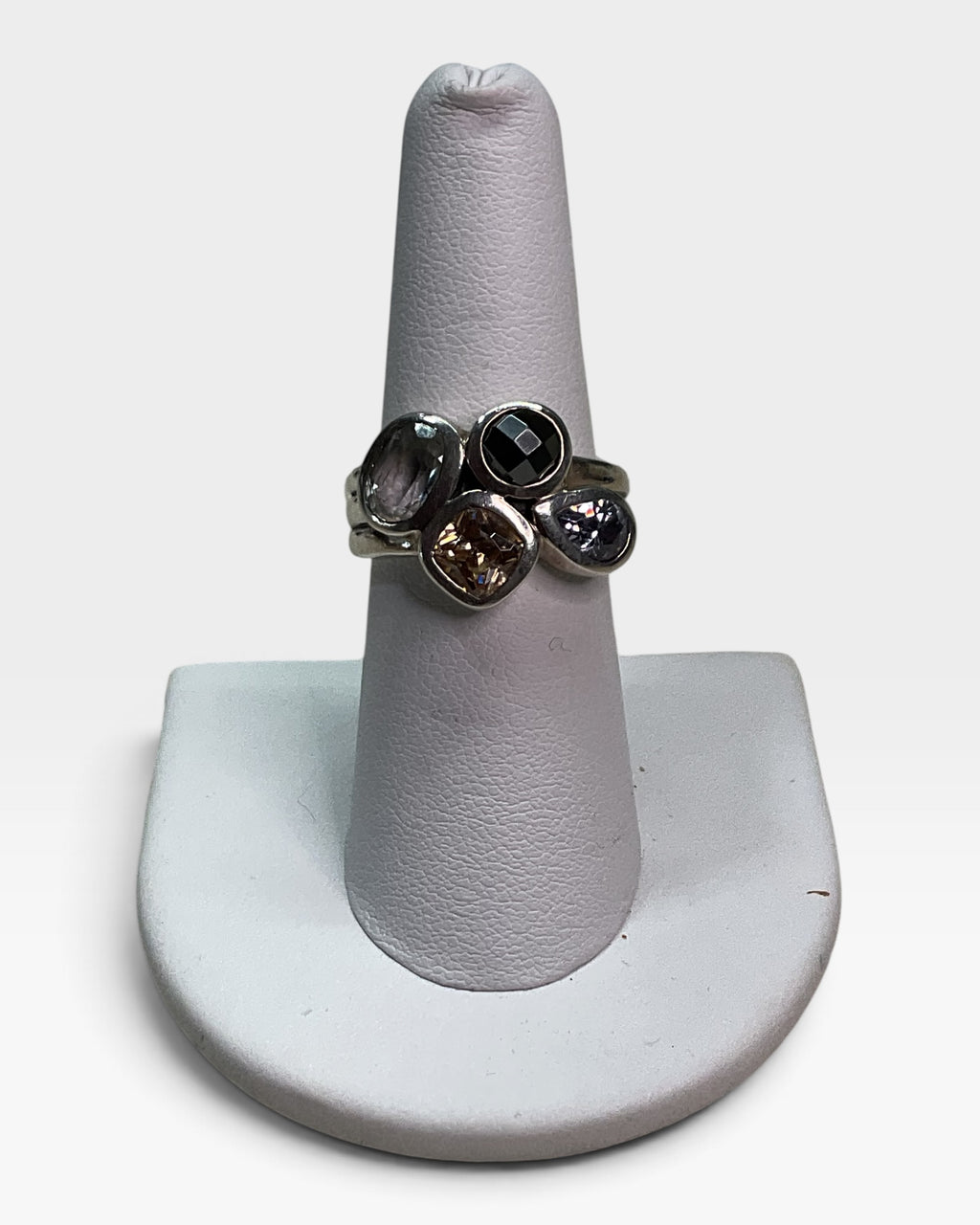 Sterling Silver Natural Multi Gemstone Ring