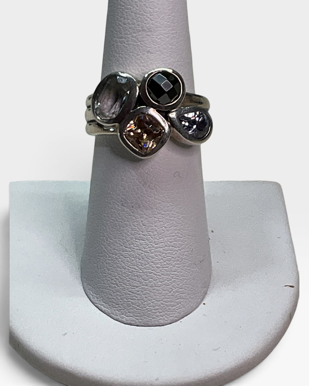 Sterling Silver Natural Multi Gemstone Ring