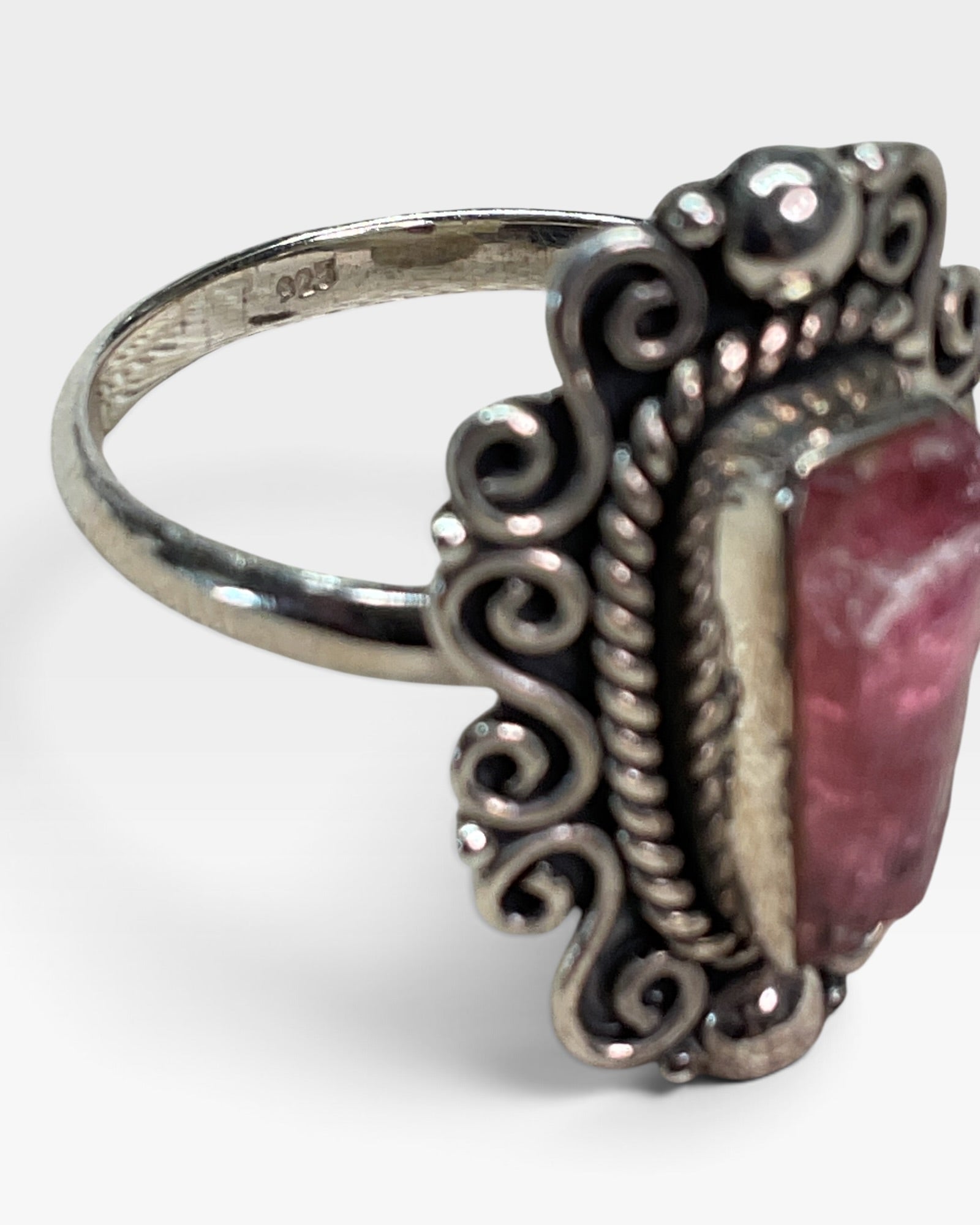 Sterling Silver Natural Elbaite Gemstone Ring