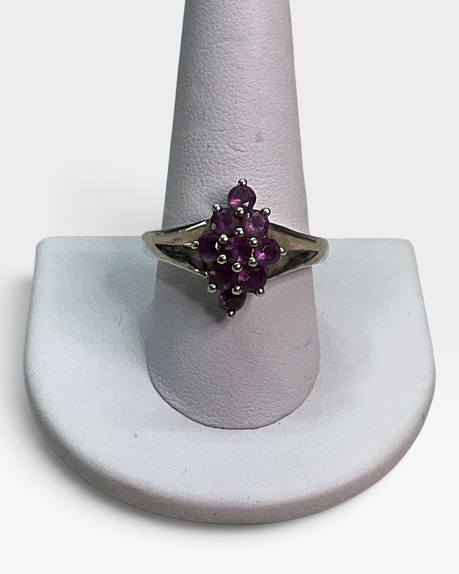 Sterling Silver Natural Amethyst Gemstone Ring