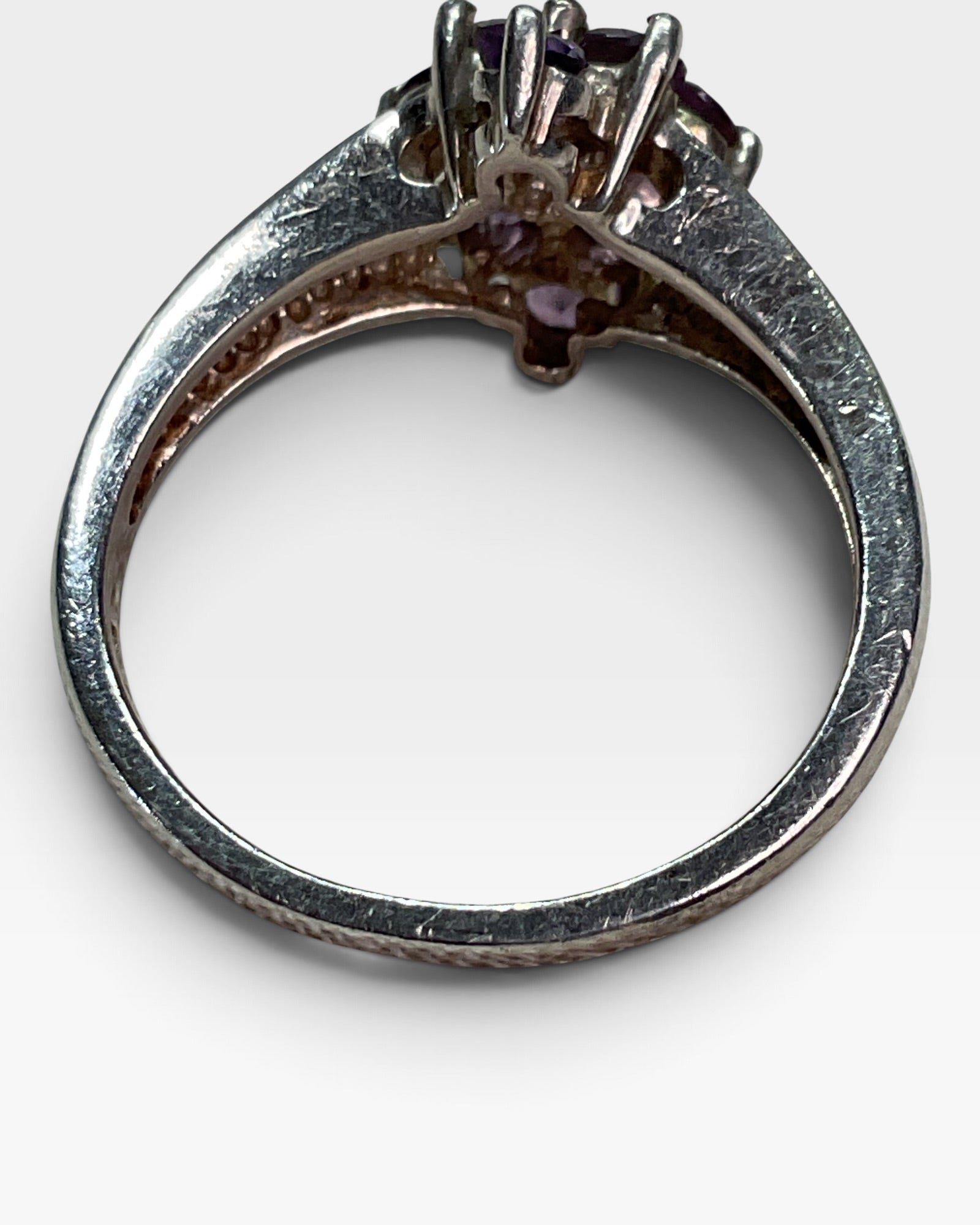 Sterling Silver Natural Amethyst Gemstone Ring