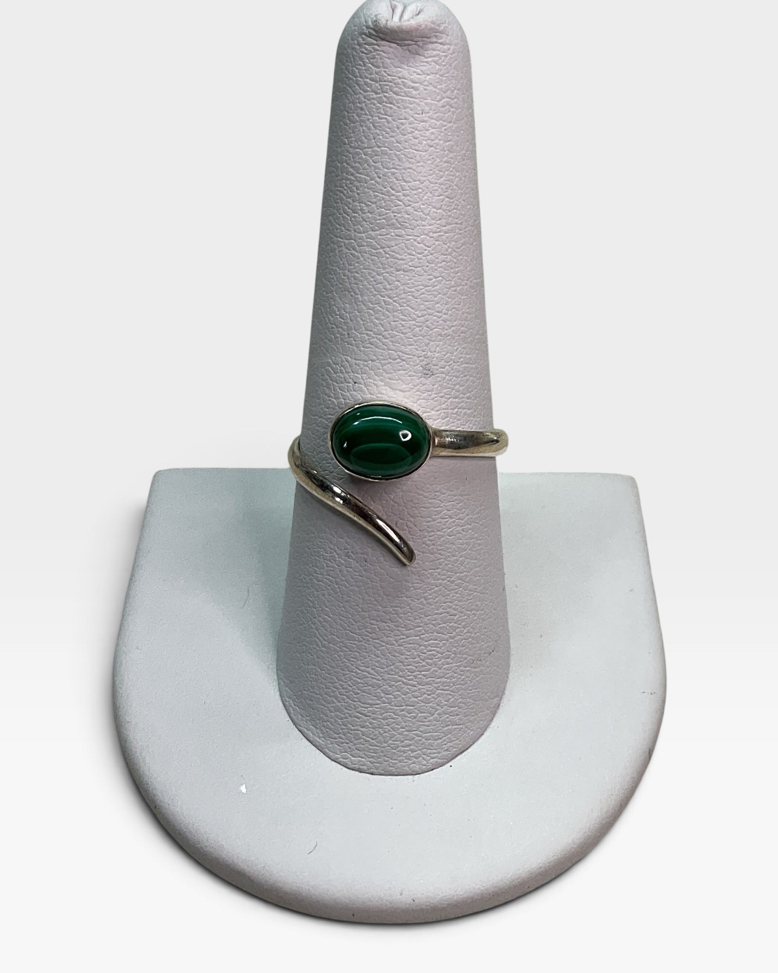 Sterling Silver Natural Malachite Gemstone Ring