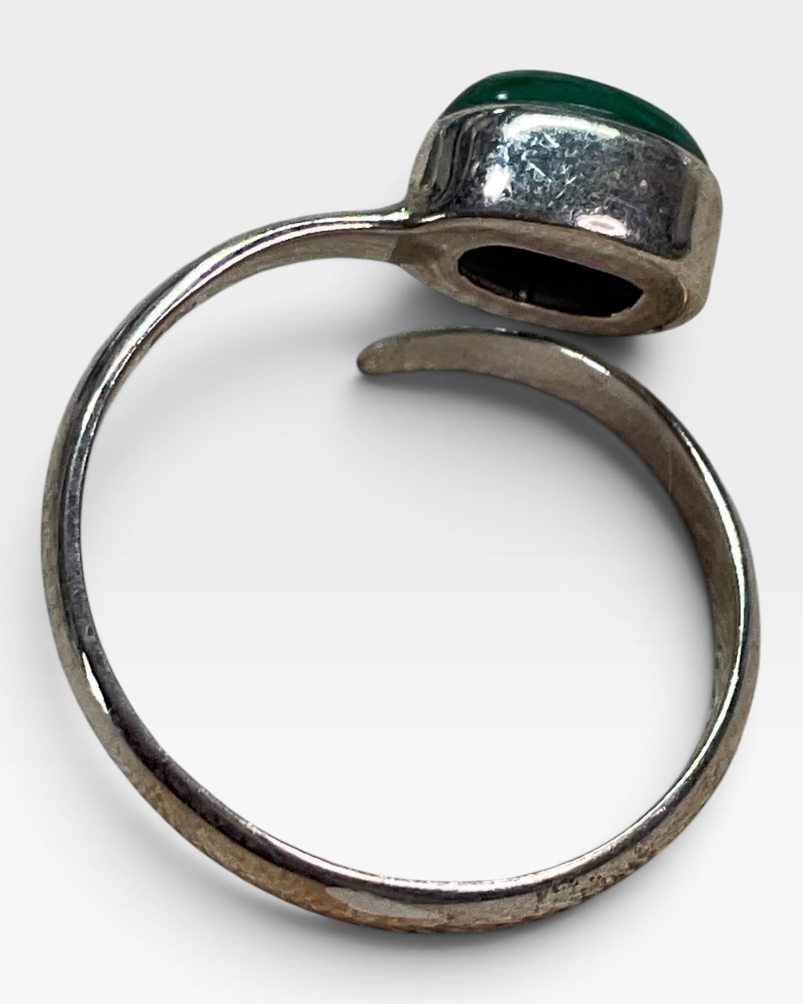 Sterling Silver Natural Malachite Gemstone Ring