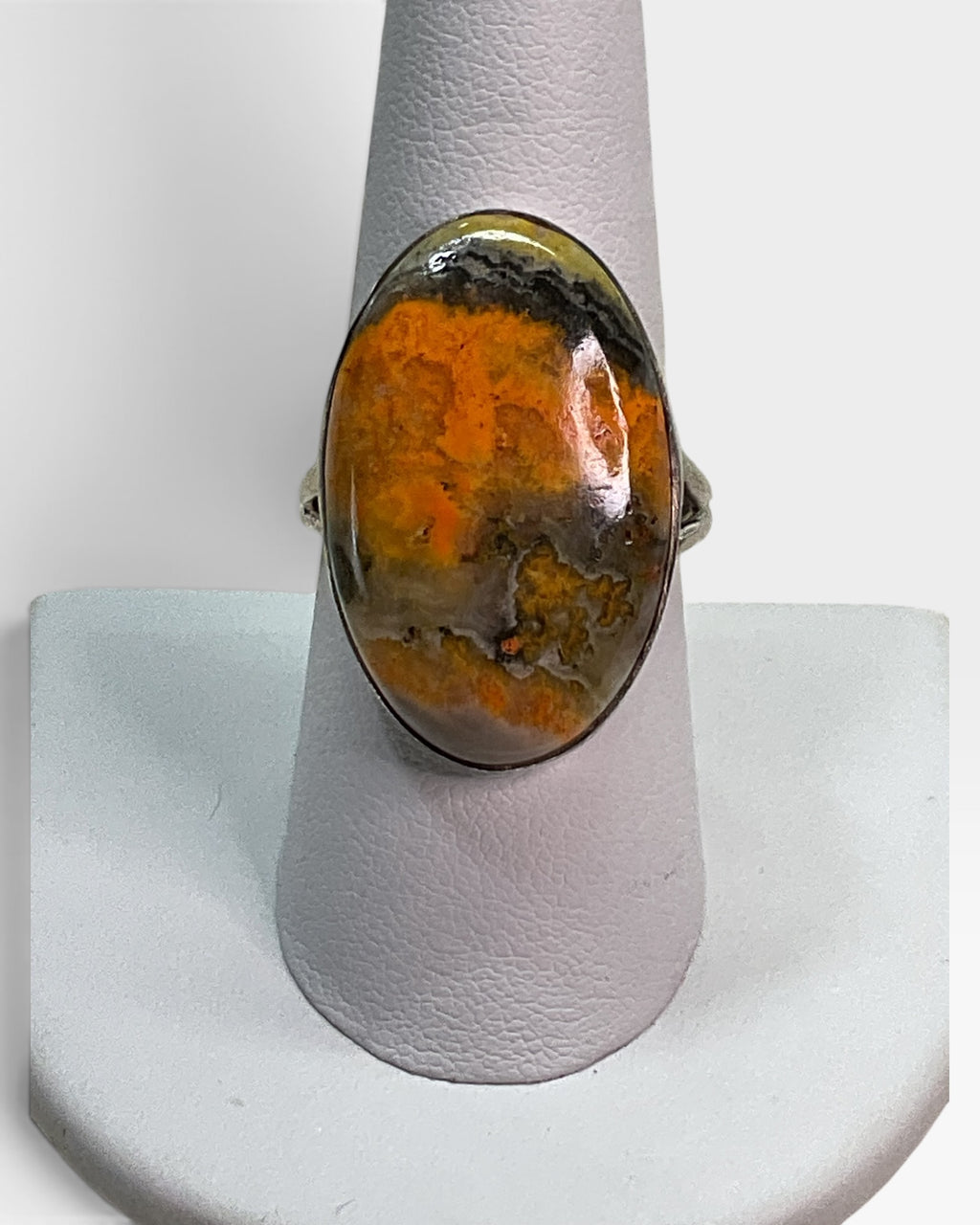 Sterling Silver Natural  Bumblebee Jasper Gemstone Ring
