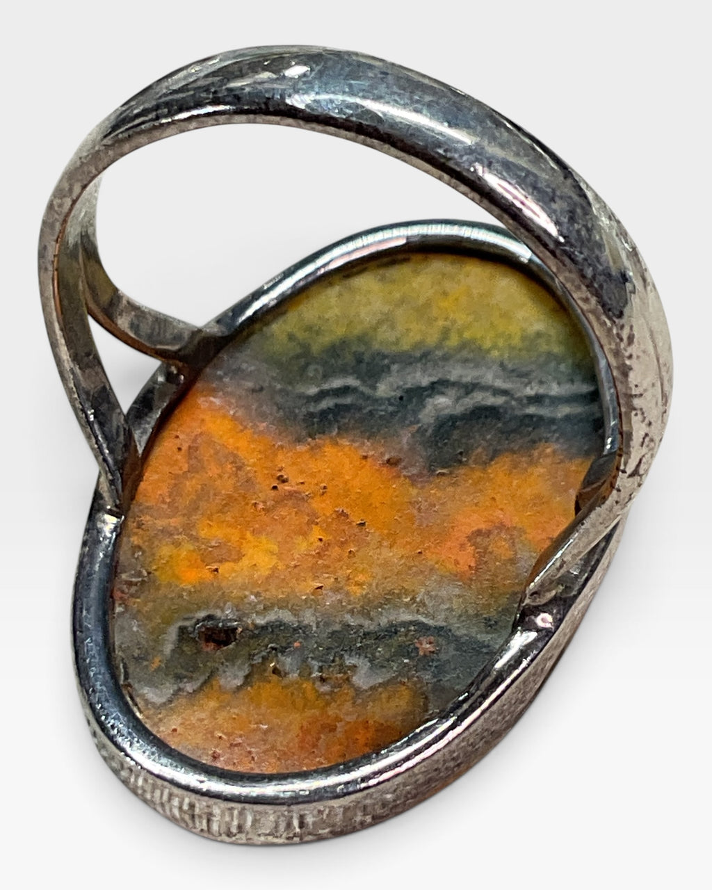 Sterling Silver Natural  Bumblebee Jasper Gemstone Ring