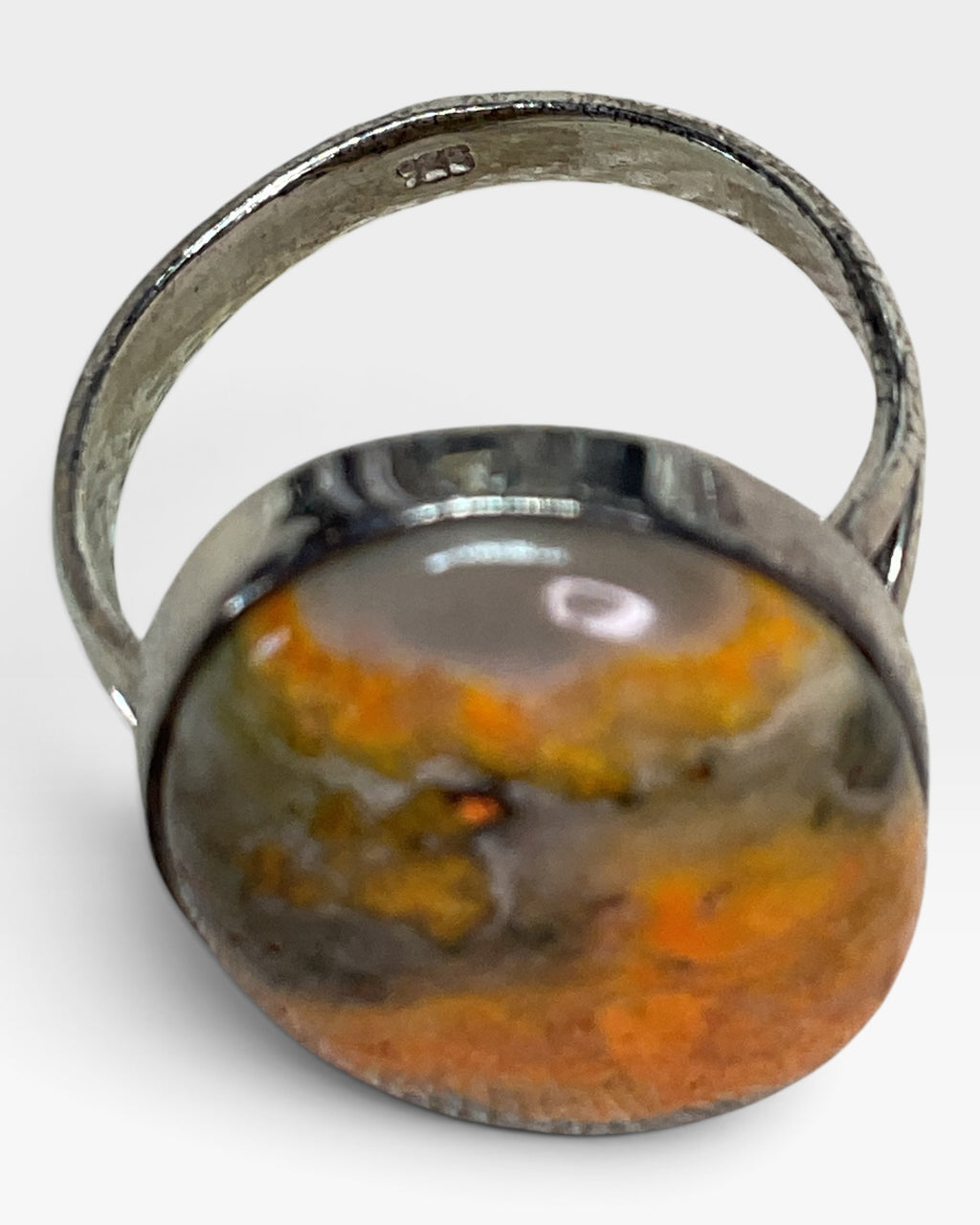 Sterling Silver Natural  Bumblebee Jasper Gemstone Ring