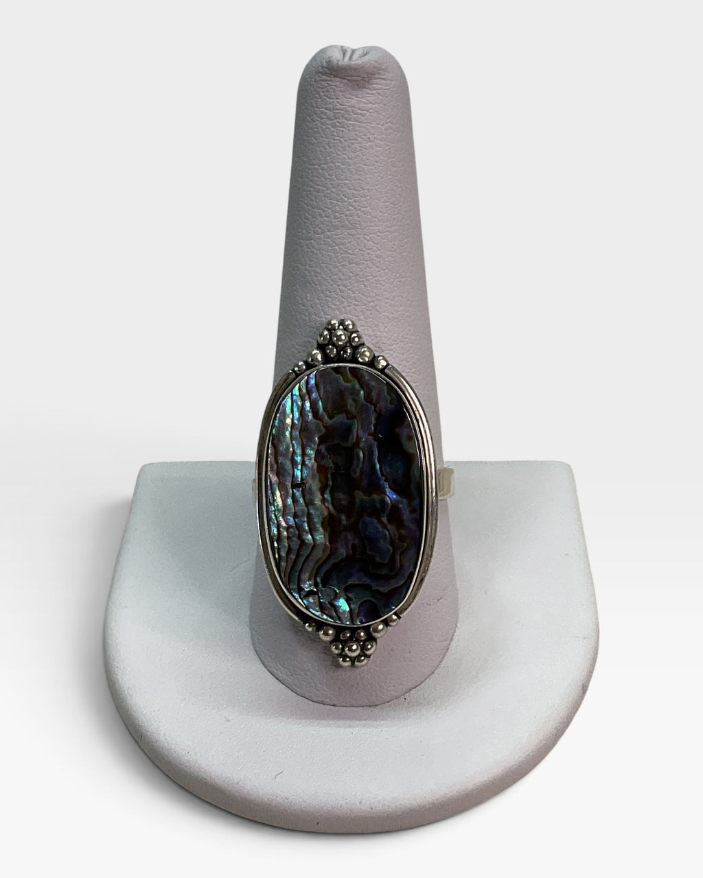 Sterling Silver Natural Abalone Gemstone Ring
