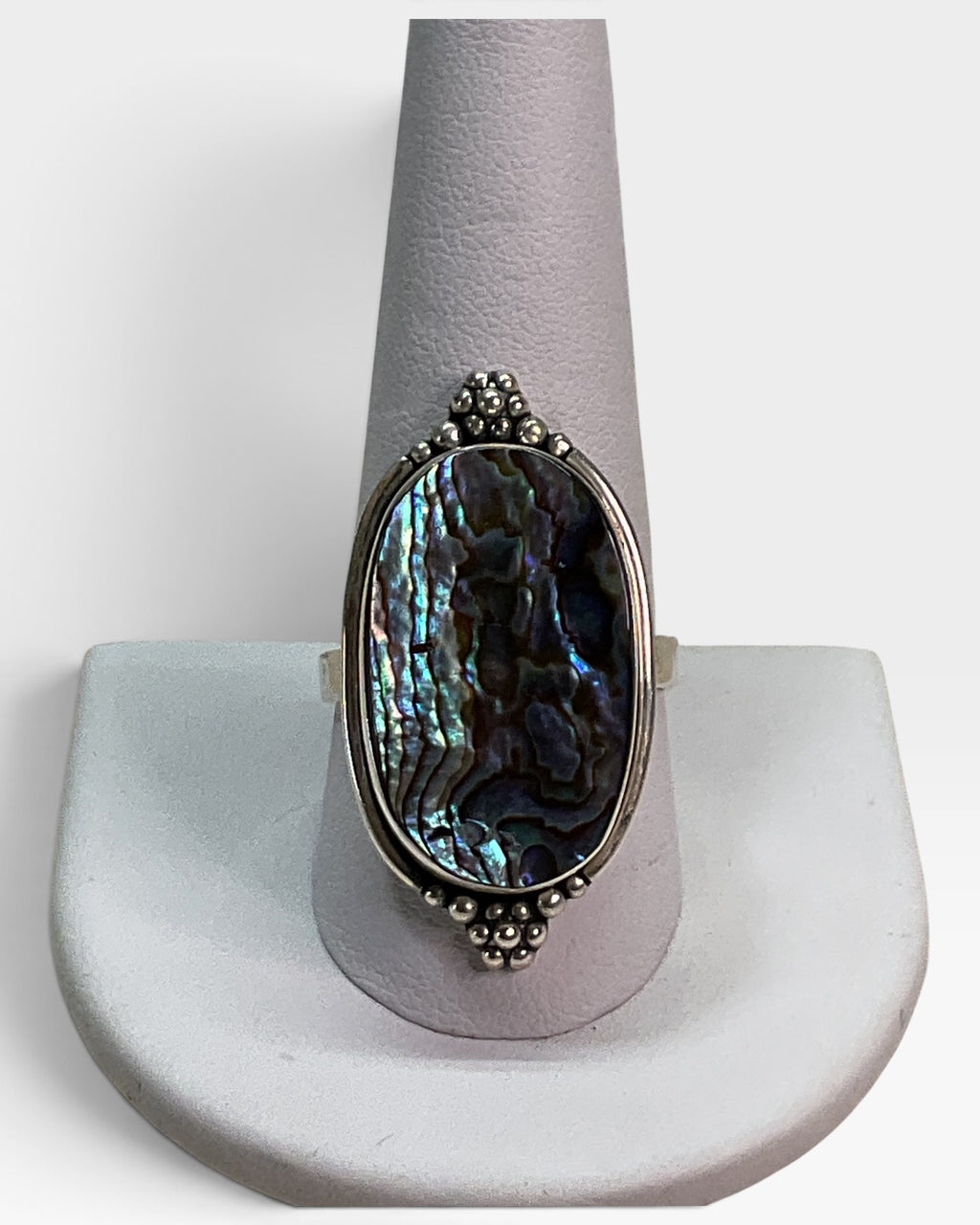Sterling Silver Natural Abalone Gemstone Ring