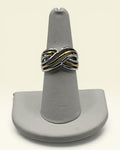 !Crossover RSC RS Covenant Two Tone Sterling Silver & Gold Overlay "X" Ring