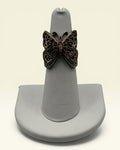 Vintage Steampunk Butterfly Ring Copper and Silver Tone - Estate Sale (Great Condition)