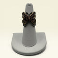 Vintage Steampunk Butterfly Ring Copper and Silver Tone - Estate Sale (Great Condition)