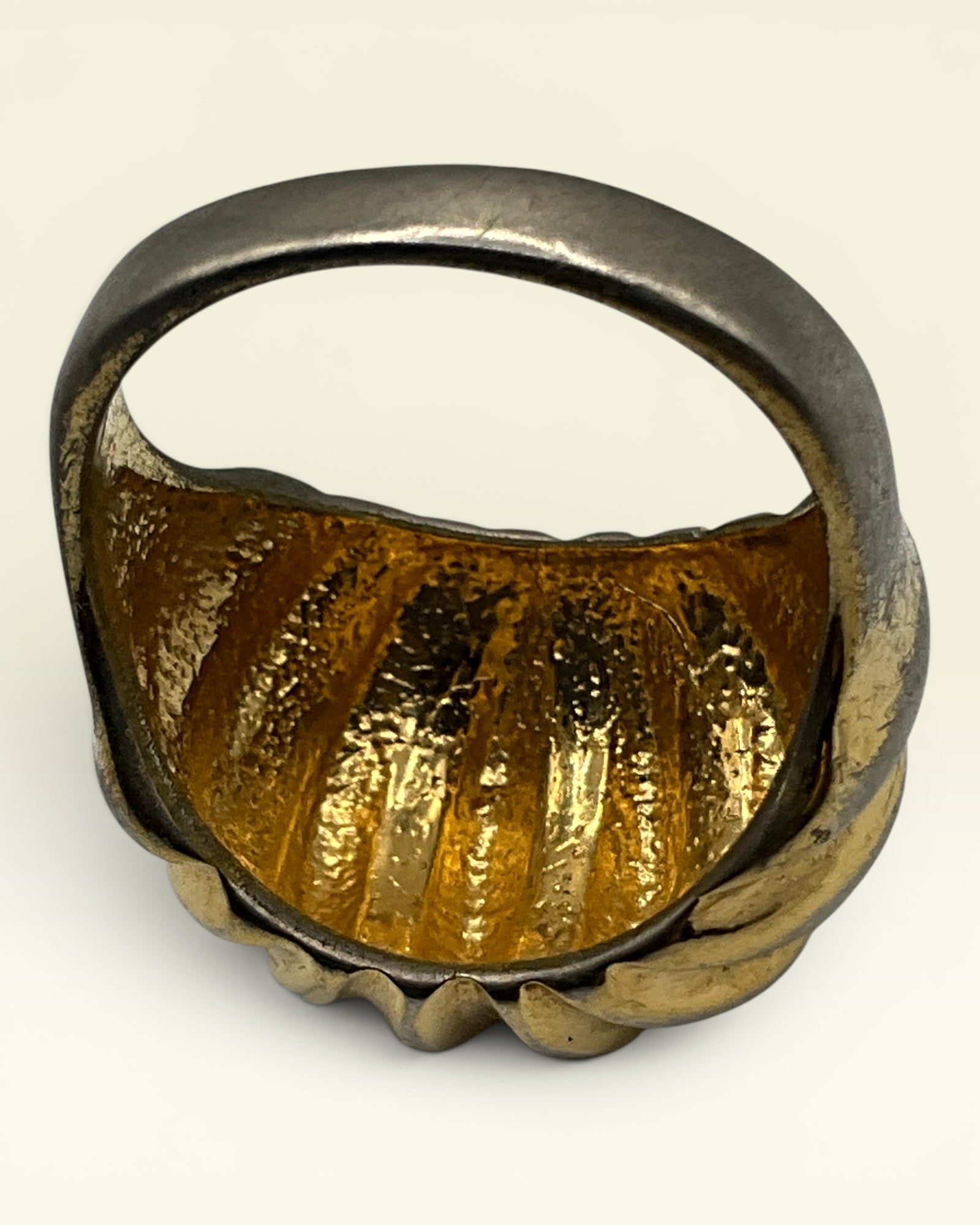 Joseph Esposito Gold Vermeil 14k GE Shell Ridged Dome Ring - Estate Sale (Great Condition)