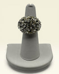 Kenneth Jay Lane KJL Smoky Crystal Dome Cocktail Ring - Estate Sale (Great Condition)