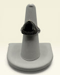 Sterling Silver Smoky Quartz Triangle Statement Ring - Estate Sale (Great Condition)