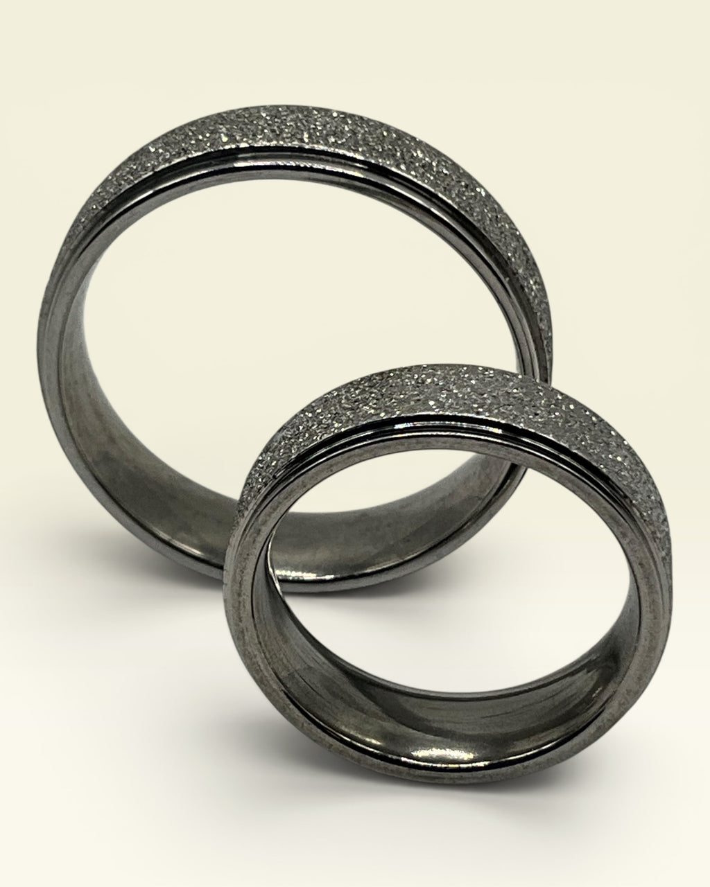 Modern Brushed Silver Tone Band Ring | Minimalist Unisex Textured Ring - Estate Sale (Great Condition)