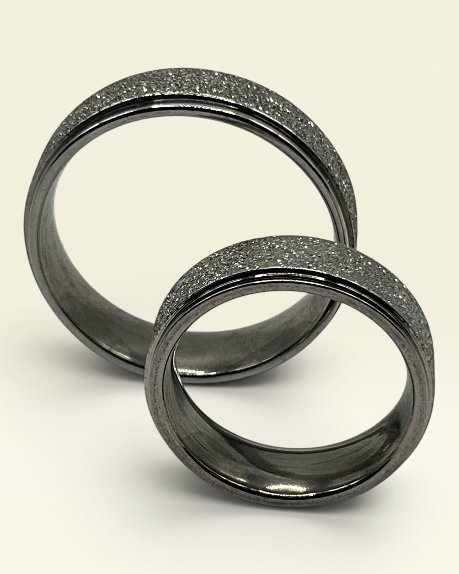 Modern Brushed Silver Tone Band Ring | Minimalist Unisex Textured Ring - Estate Sale (Great Condition)