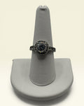 Lia Sophia Halo Style CZ Engagement Ring – Silver Tone Statement Ring - Estate Sale (Great Condition)