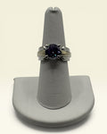 Modern Lavender Solitaire Statement Ring – Silver Tone Contemporary Fashion Ring - Estate Sale (Great Condition)