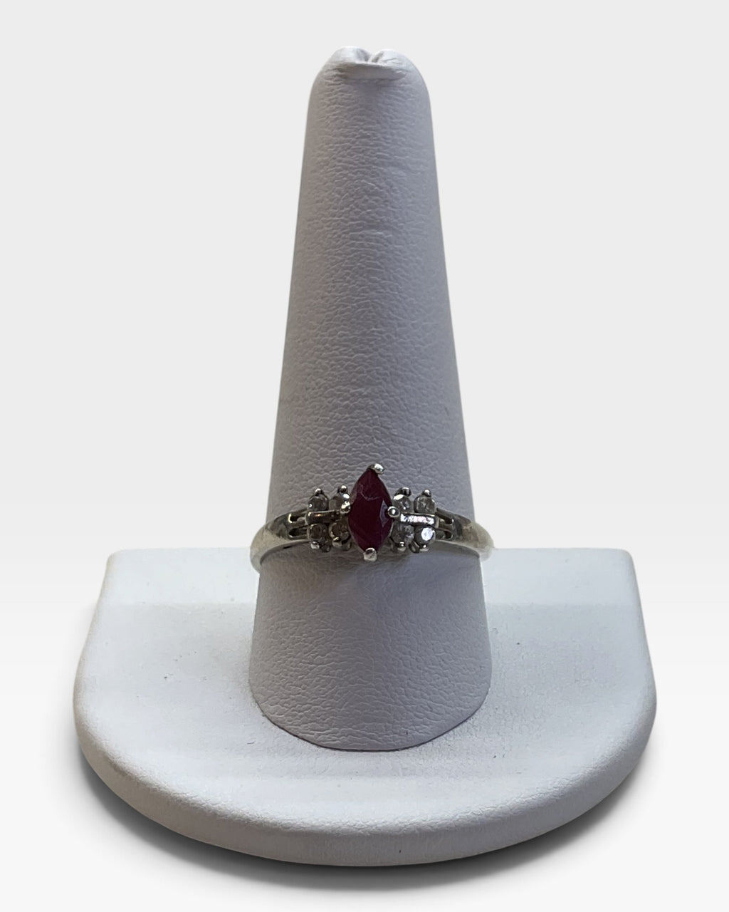 Vintage Ross Simons Ruby &  CZ Ring - Pre-Loved