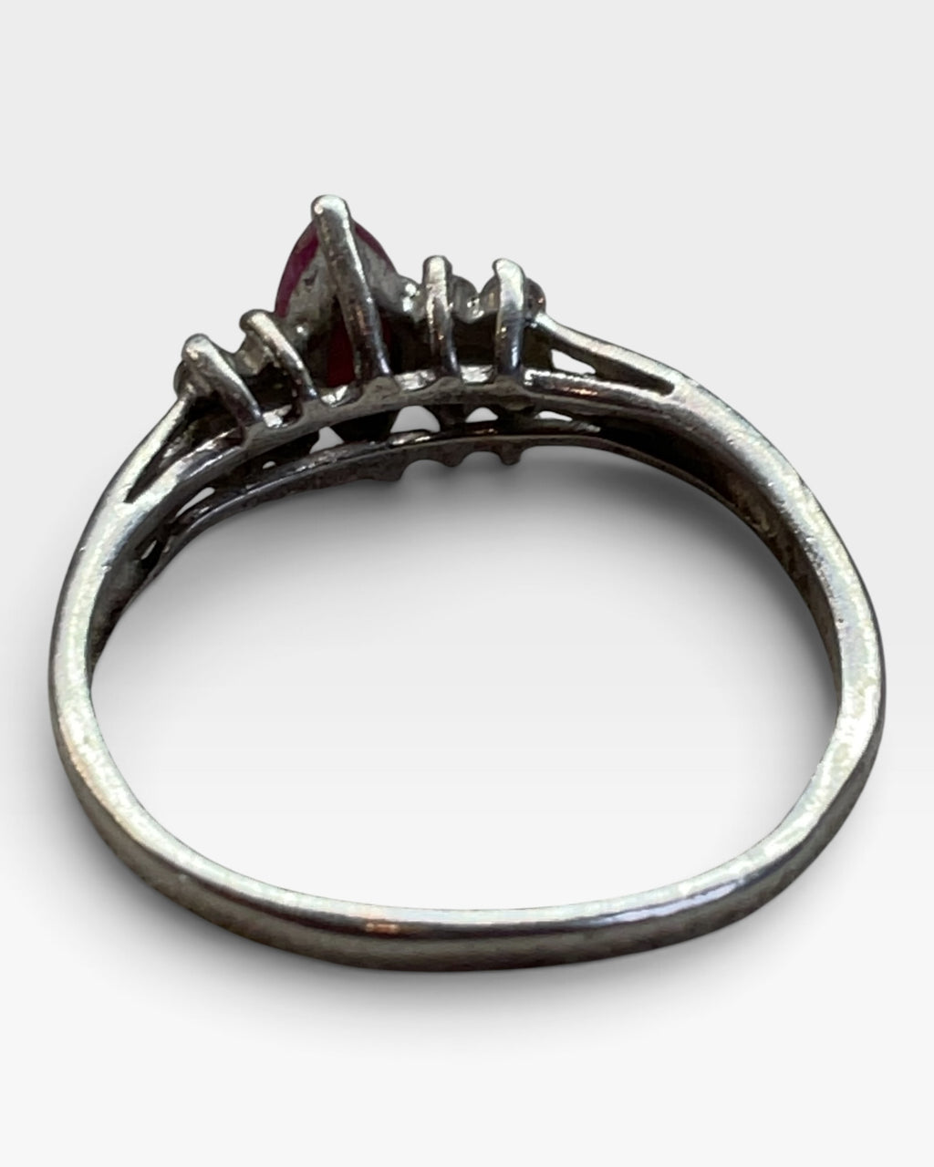 Vintage Ross Simons Ruby &  CZ Ring - Pre-Loved